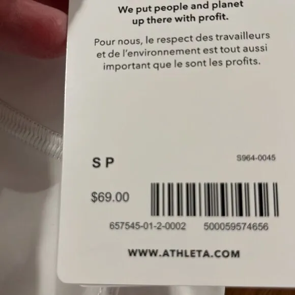 NWT Athleta Ace Tennis White Skort 13.5” Size SP.