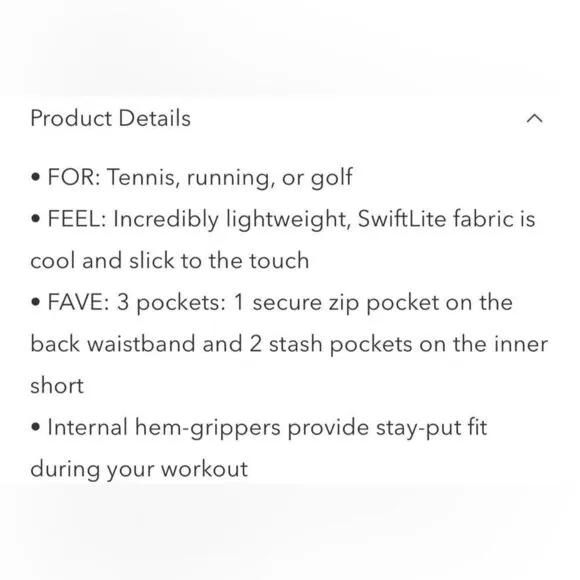 NWT Athleta Ace Tennis White Skort 13.5” Size SP.