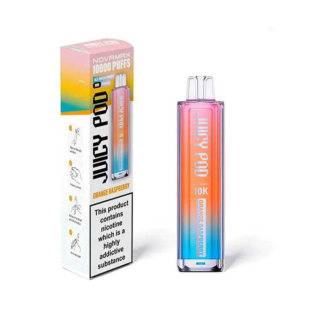 ORANGE RASPBERRY - JUICY POD NOVAMAX 10K VAPE KIT