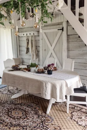 Oval linen tablecloth in Various Colors