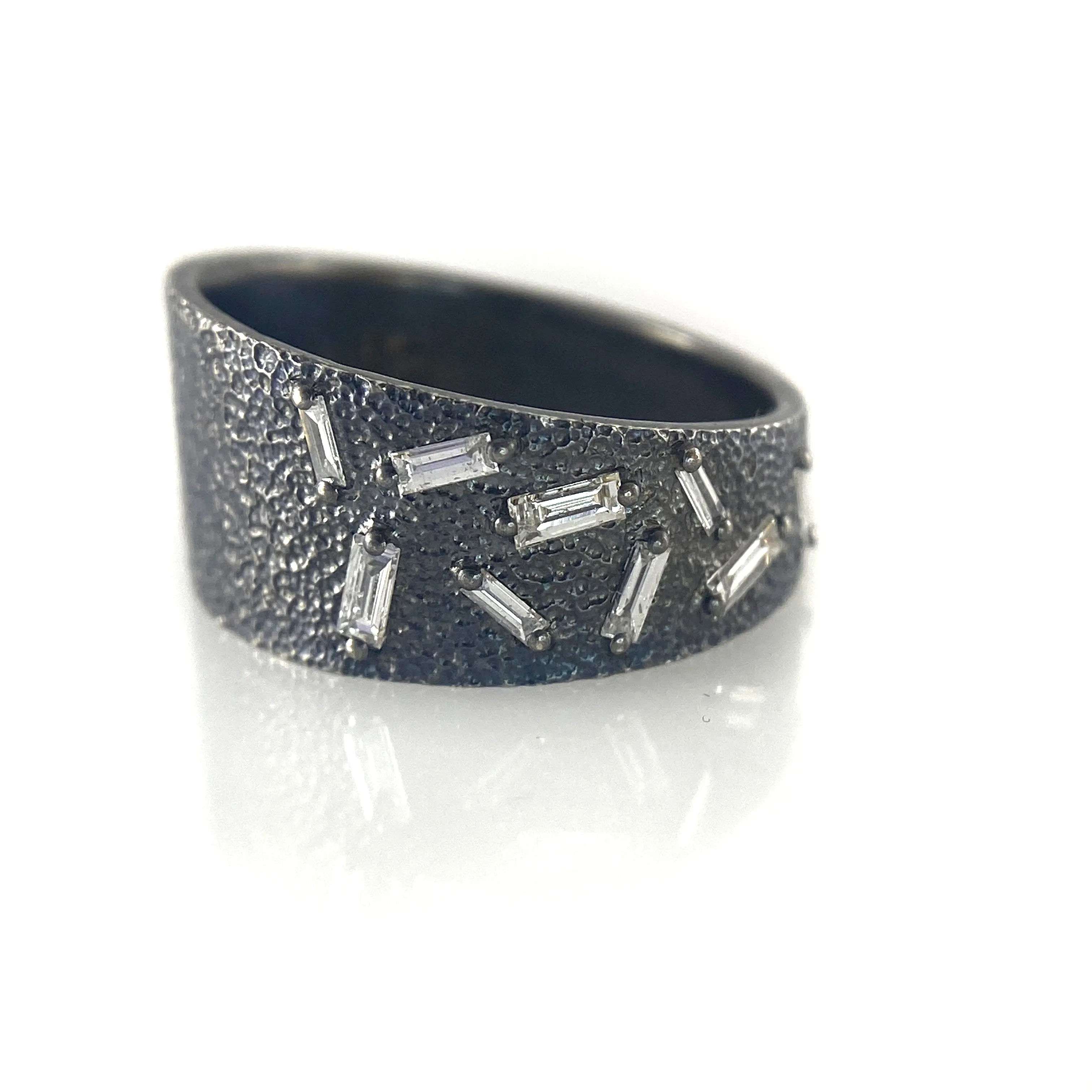 Oxidized Sterling Silver Ice Ring