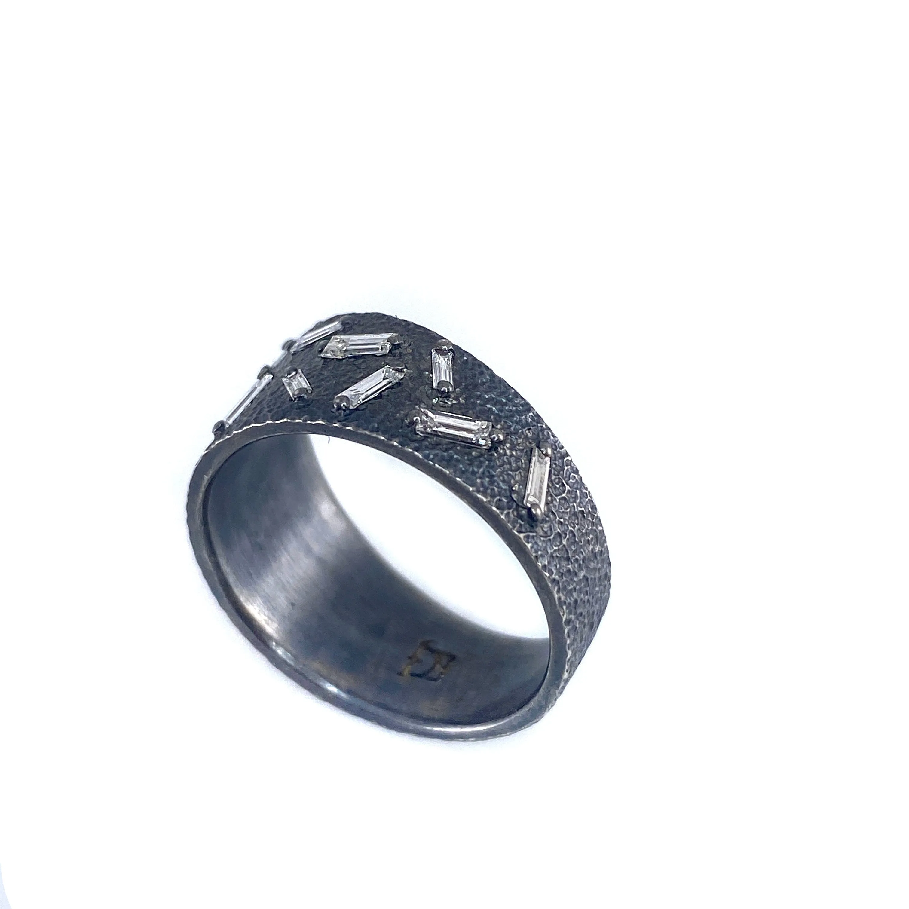 Oxidized Sterling Silver Ice Ring
