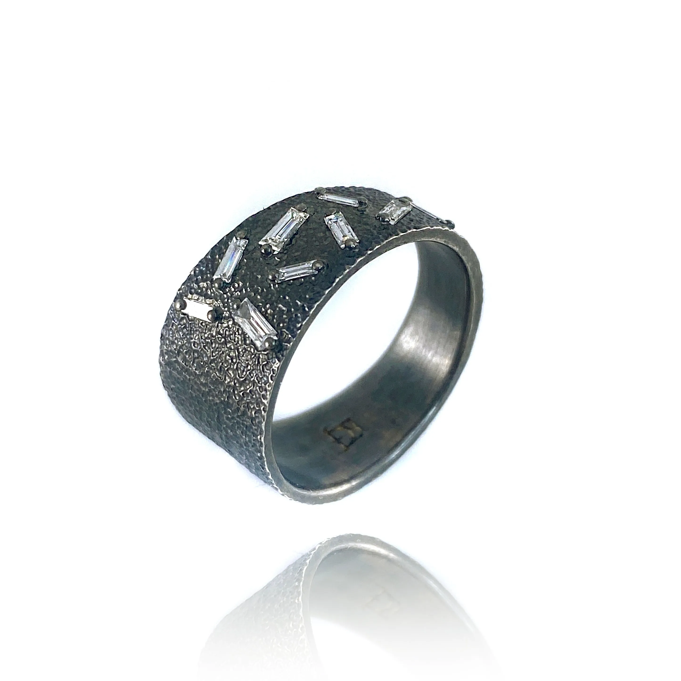 Oxidized Sterling Silver Ice Ring
