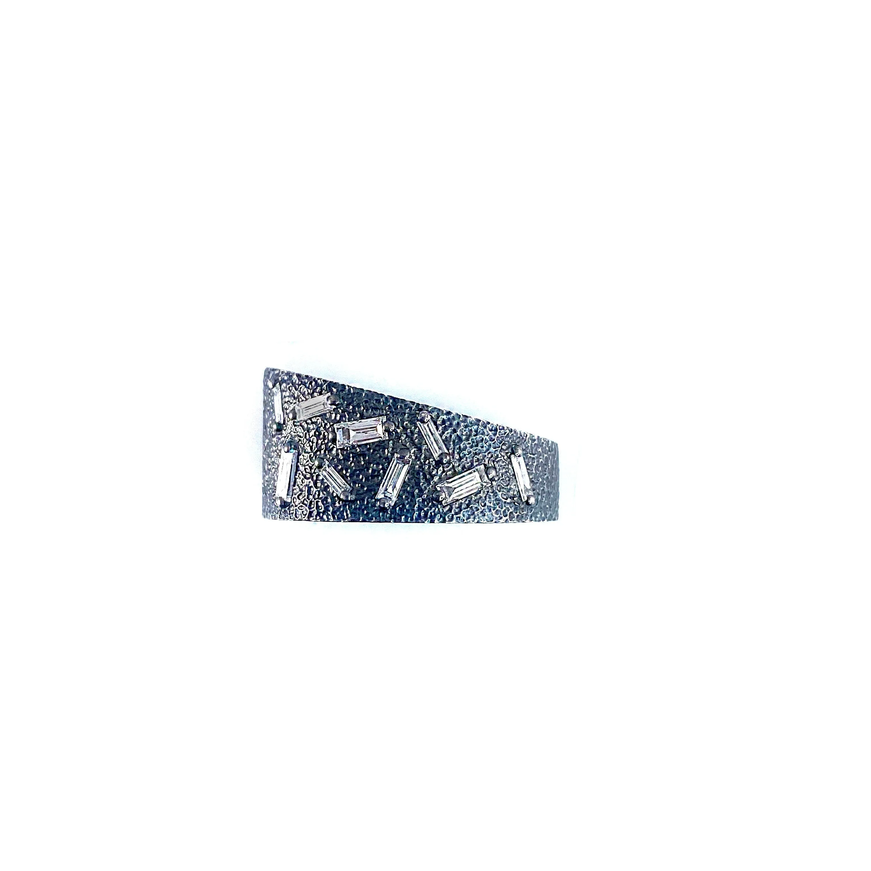 Oxidized Sterling Silver Ice Ring