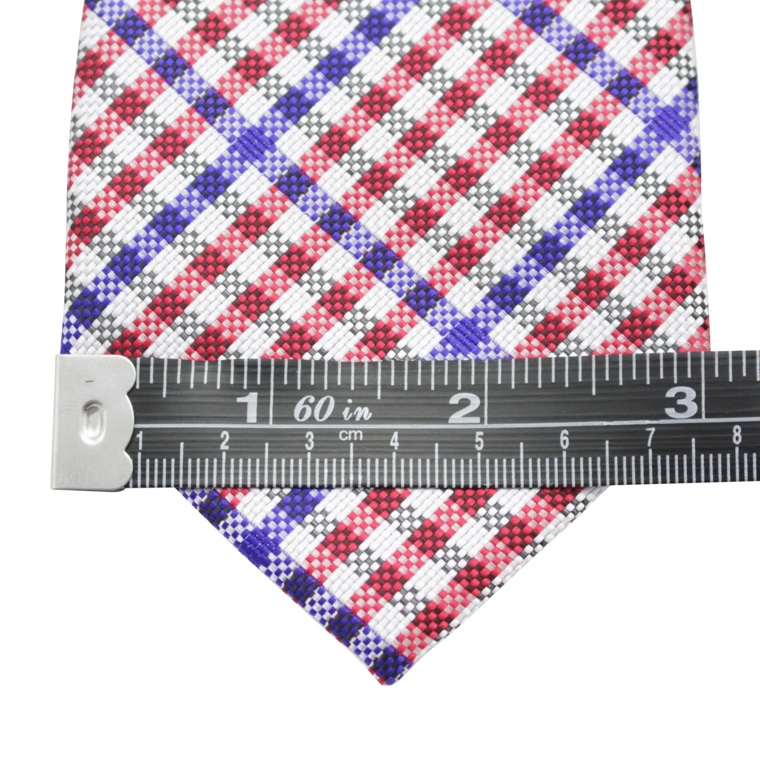 Patriot - Red, White, and Blue Gingham Patterned Zipper Tie