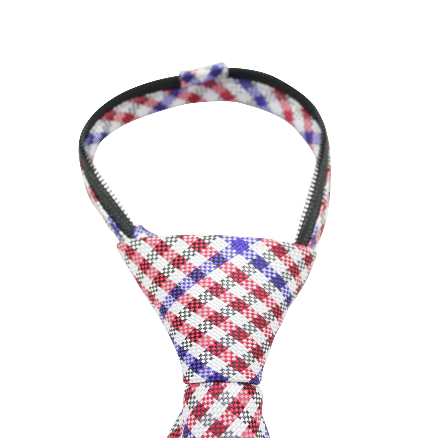 Patriot - Red, White, and Blue Gingham Patterned Zipper Tie