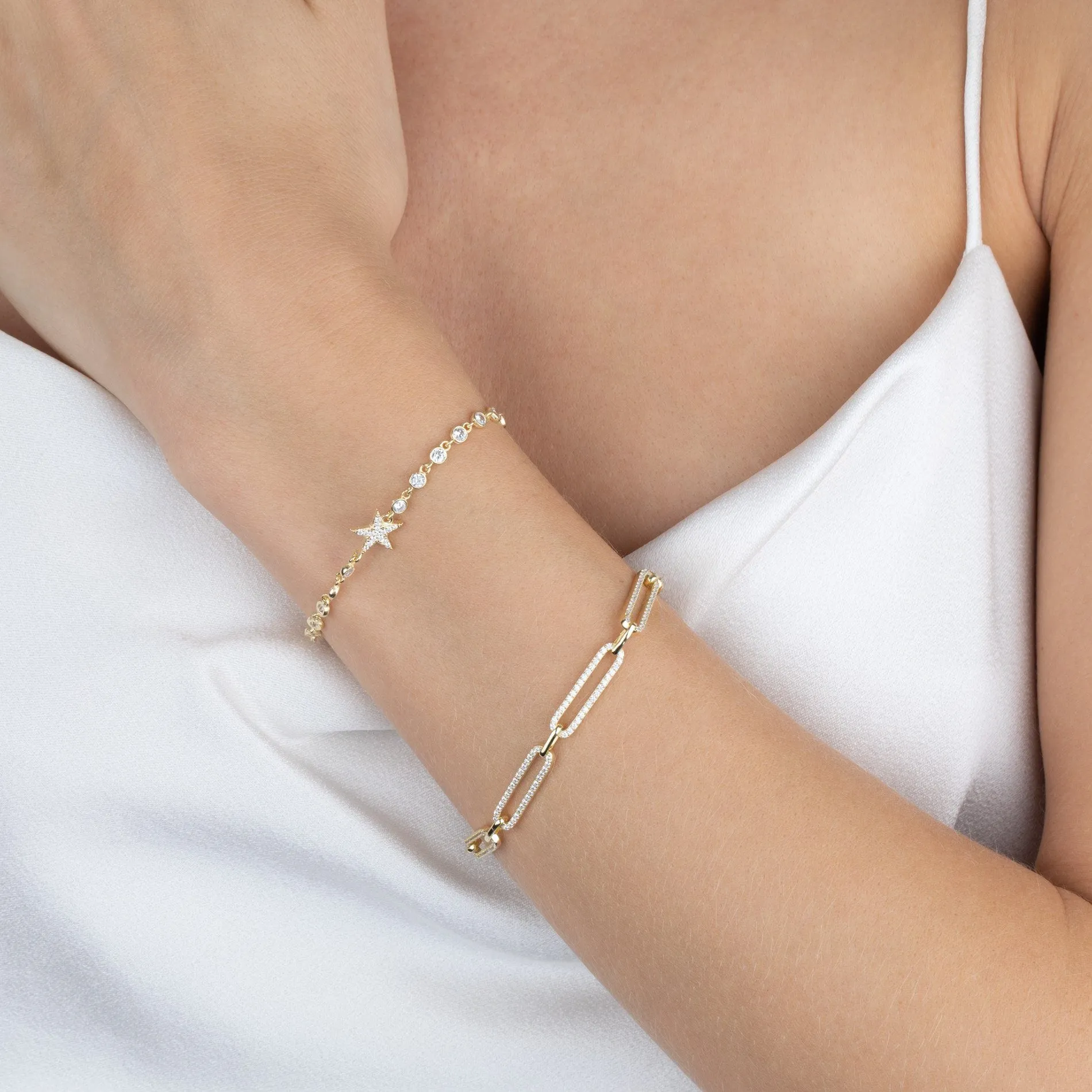 Pavé Star X Bezel Bracelet