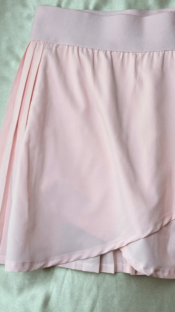 Pleated Athleisure Pink Skirt