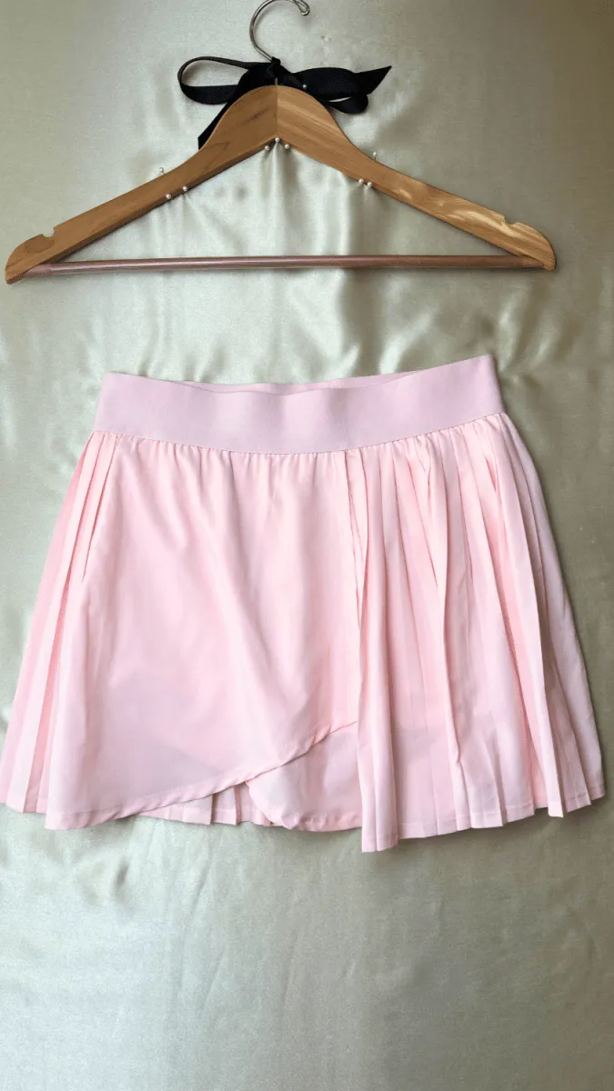Pleated Athleisure Pink Skirt