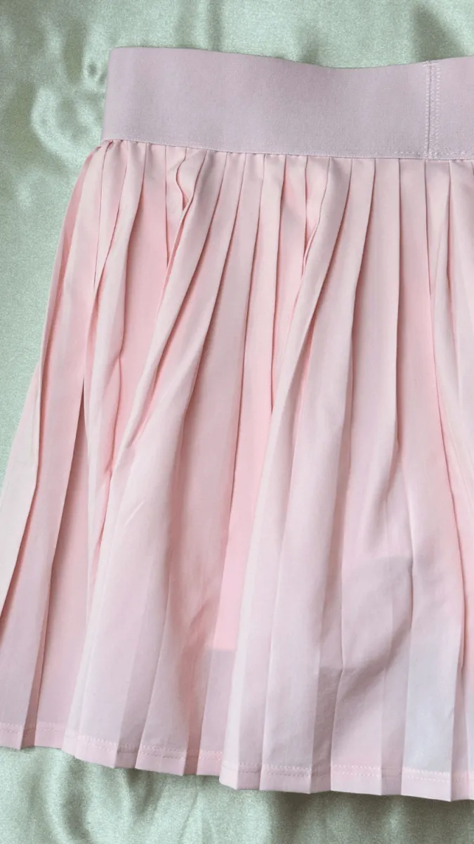 Pleated Athleisure Pink Skirt