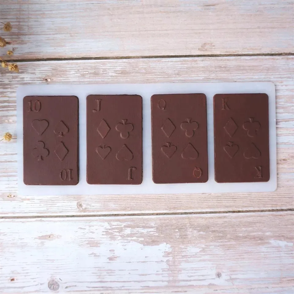 POKER CARDS CHOCOLATE CAGE/TOPPER MOULD (CLEAR)