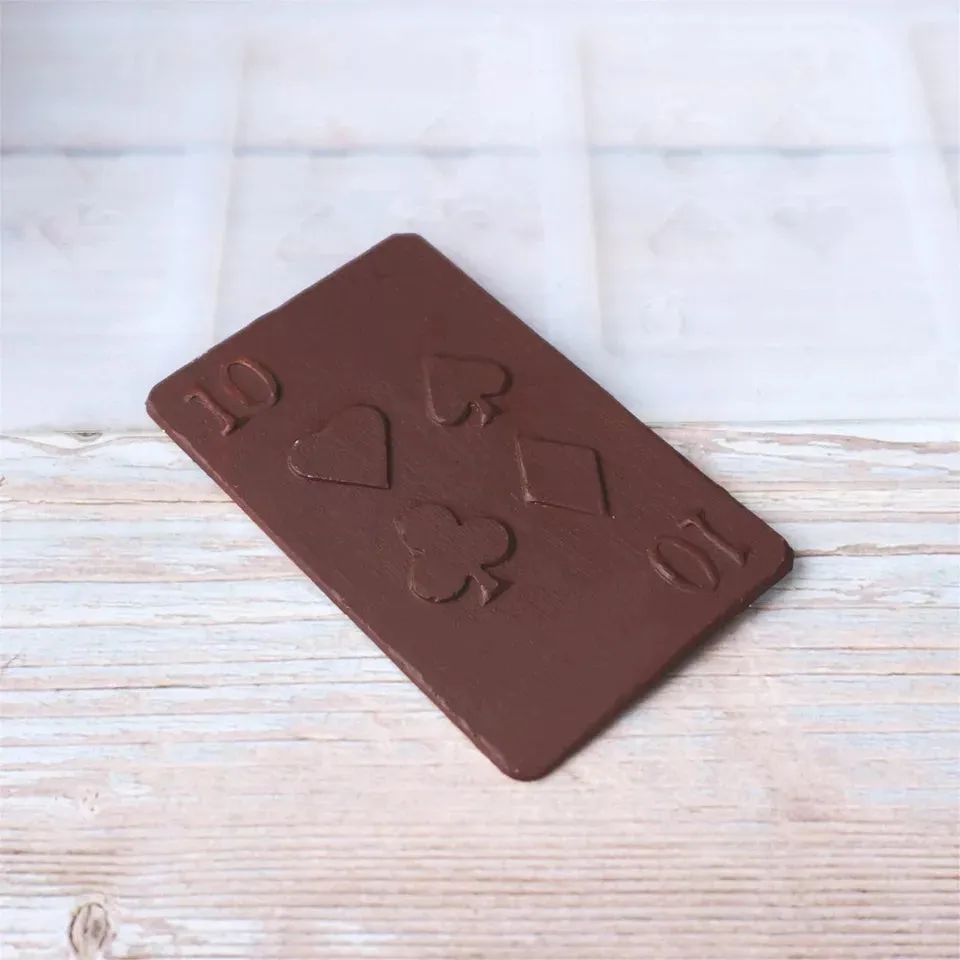 POKER CARDS CHOCOLATE CAGE/TOPPER MOULD (CLEAR)