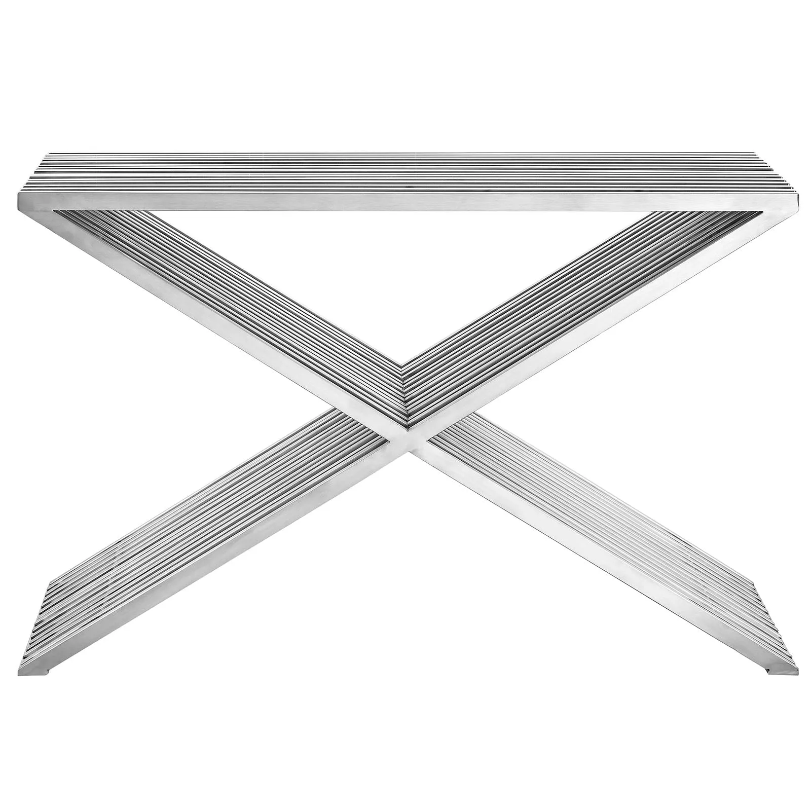 PRESS STAINLESS STEEL CONSOLE TABLE