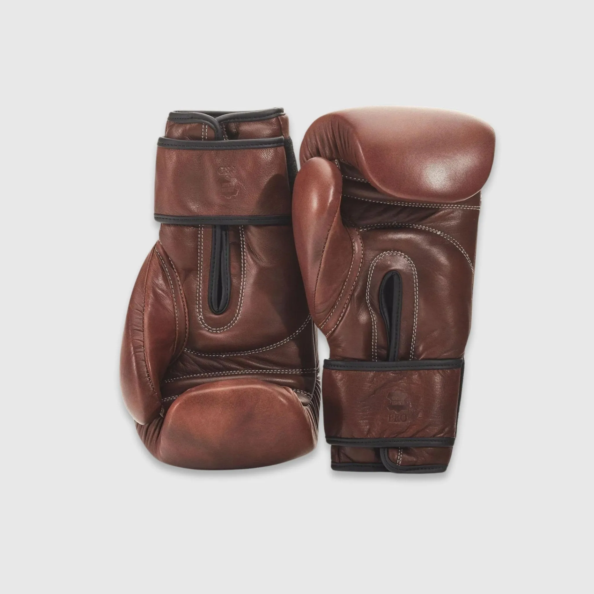 PRO Heritage Brown Leather Boxing Gloves (Strap Up)