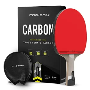 PRO SPIN Elite Series Pro Carbon Ping Pong Paddle | Performance-Level Table Tennis Racket with Carbon Fiber Technology, Bonus Premium Rubber Protector | Professional Table Tennis Paddle