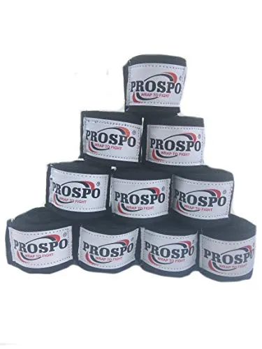 PROSPO Boxing Mexican Stretch/Handwraps/Spandex Bands/Hand Bandage/Protectors/Muay Thai/MMA/Kick Boxing/Cross Fit/Aerobics/Punch Bag Training/Speed Ball Training/ 180" - (Pack of 1 Pair)