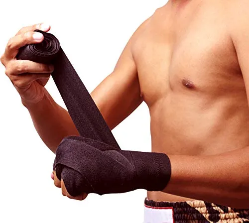 PROSPO Boxing Mexican Stretch/Handwraps/Spandex Bands/Hand Bandage/Protectors/Muay Thai/MMA/Kick Boxing/Cross Fit/Aerobics/Punch Bag Training/Speed Ball Training/ 180" - (Pack of 1 Pair)