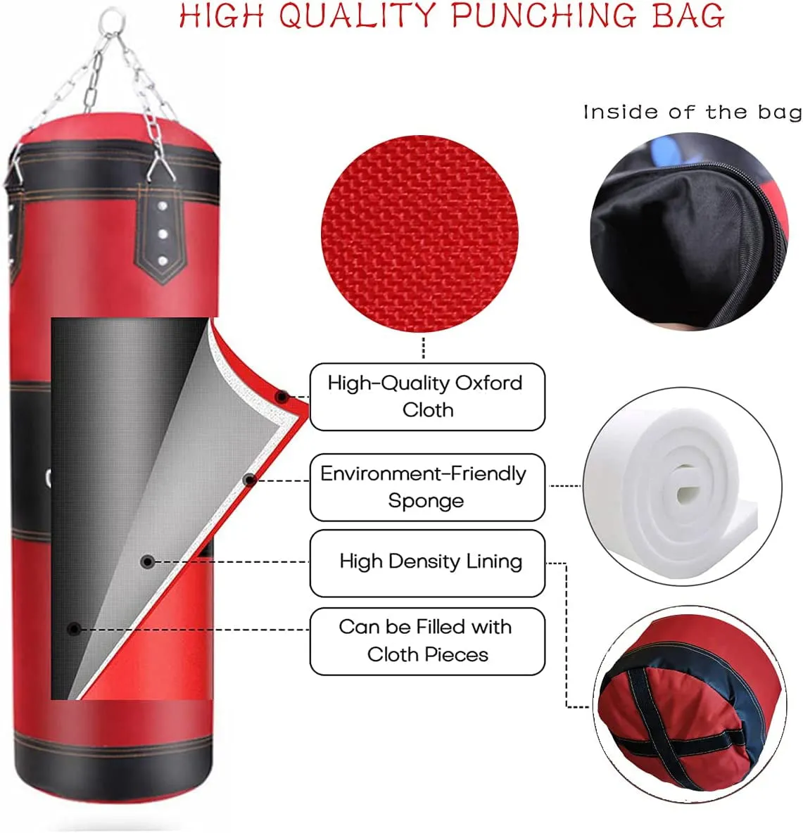 Punching Bag with 2 Boxing Gloves Fitness Workout Sandbags Boxing Set