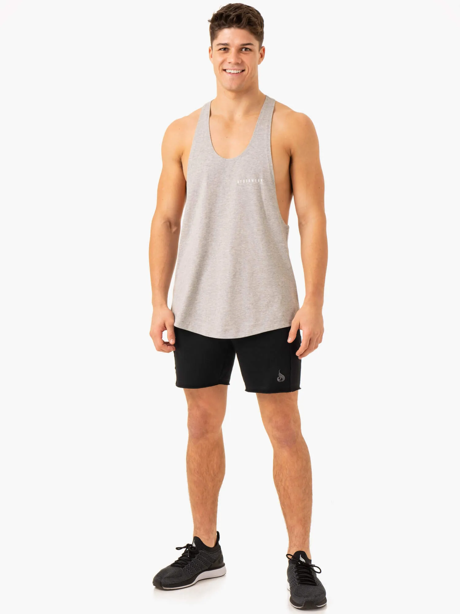 Pursuit Stringer T-Back - Light Grey Marl