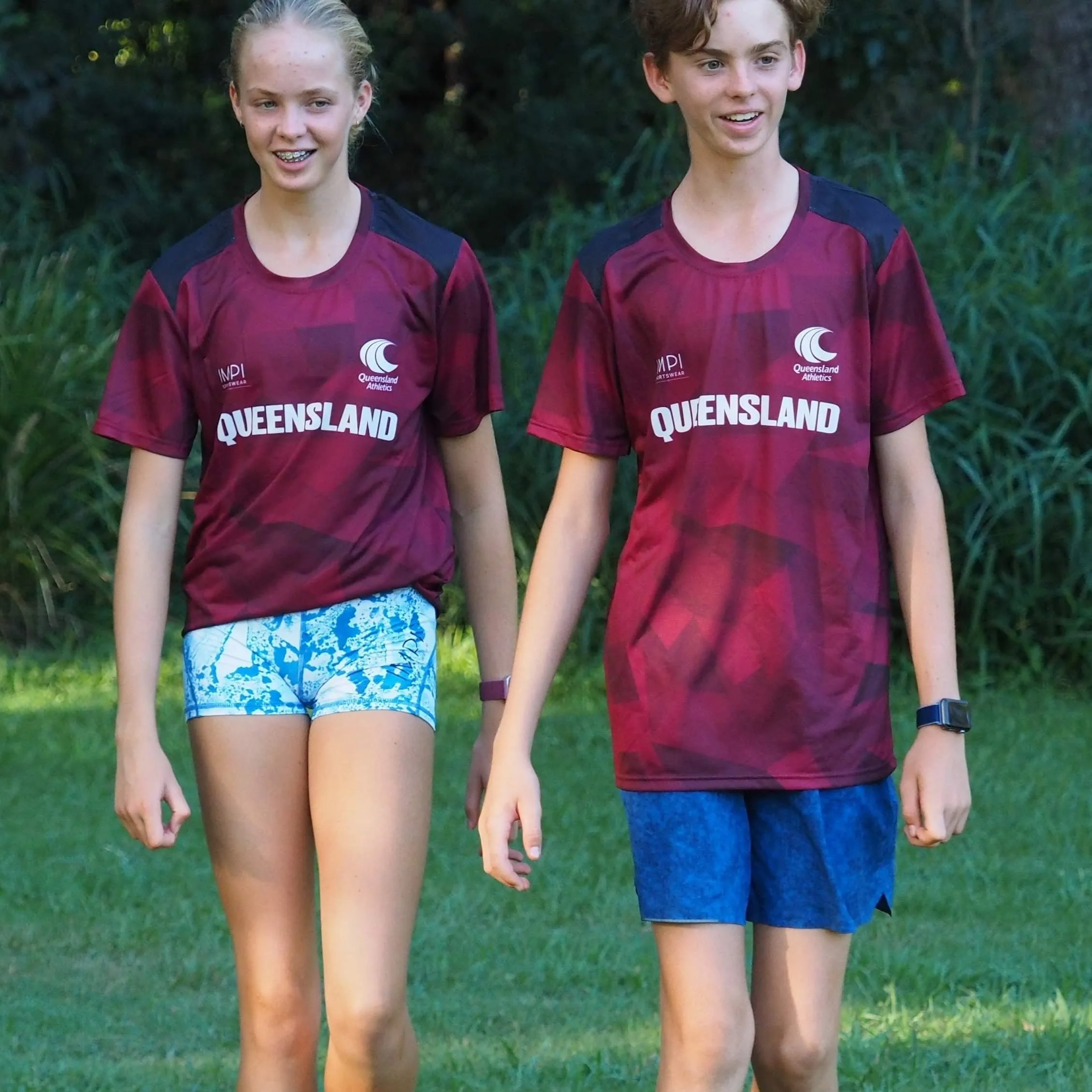 QLD Athletics - Mens Maroon and Black Training Tee