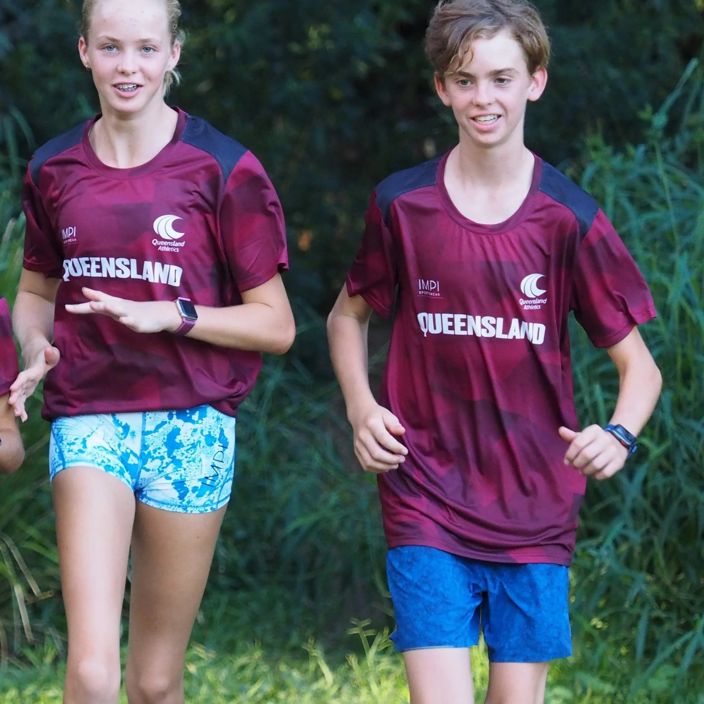 QLD Athletics - Mens Maroon and Black Training Tee