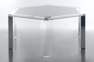 Racketeer Dining Table in Clear with Black Insert