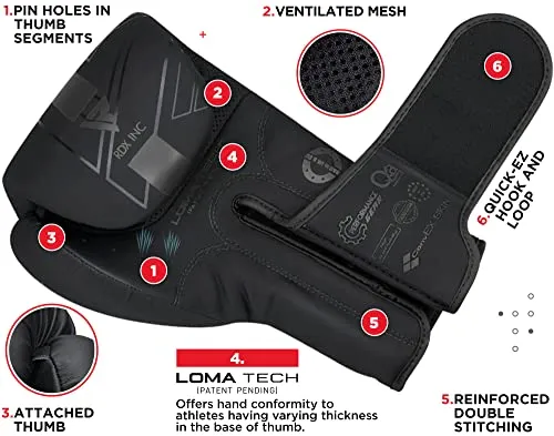RDX Boxing Gloves Sparring and Muay Thai Maya Hide Leather, Kara Patent Pending Training Mitt for Kickboxing, Punching Bag, Focus Pads, MMA, Thai Pad, Double End Ball Punching Fight Gloves