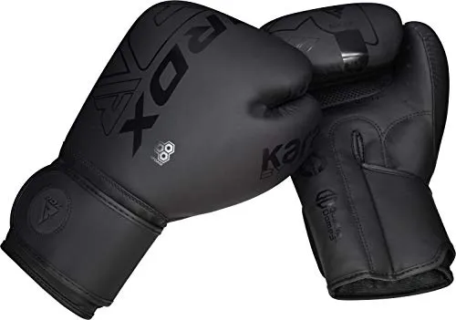 RDX Boxing Gloves Sparring and Muay Thai Maya Hide Leather, Kara Patent Pending Training Mitt for Kickboxing, Punching Bag, Focus Pads, MMA, Thai Pad, Double End Ball Punching Fight Gloves
