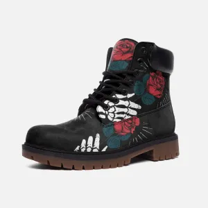 Rose Skull Casual Leather Lightweight boots TB