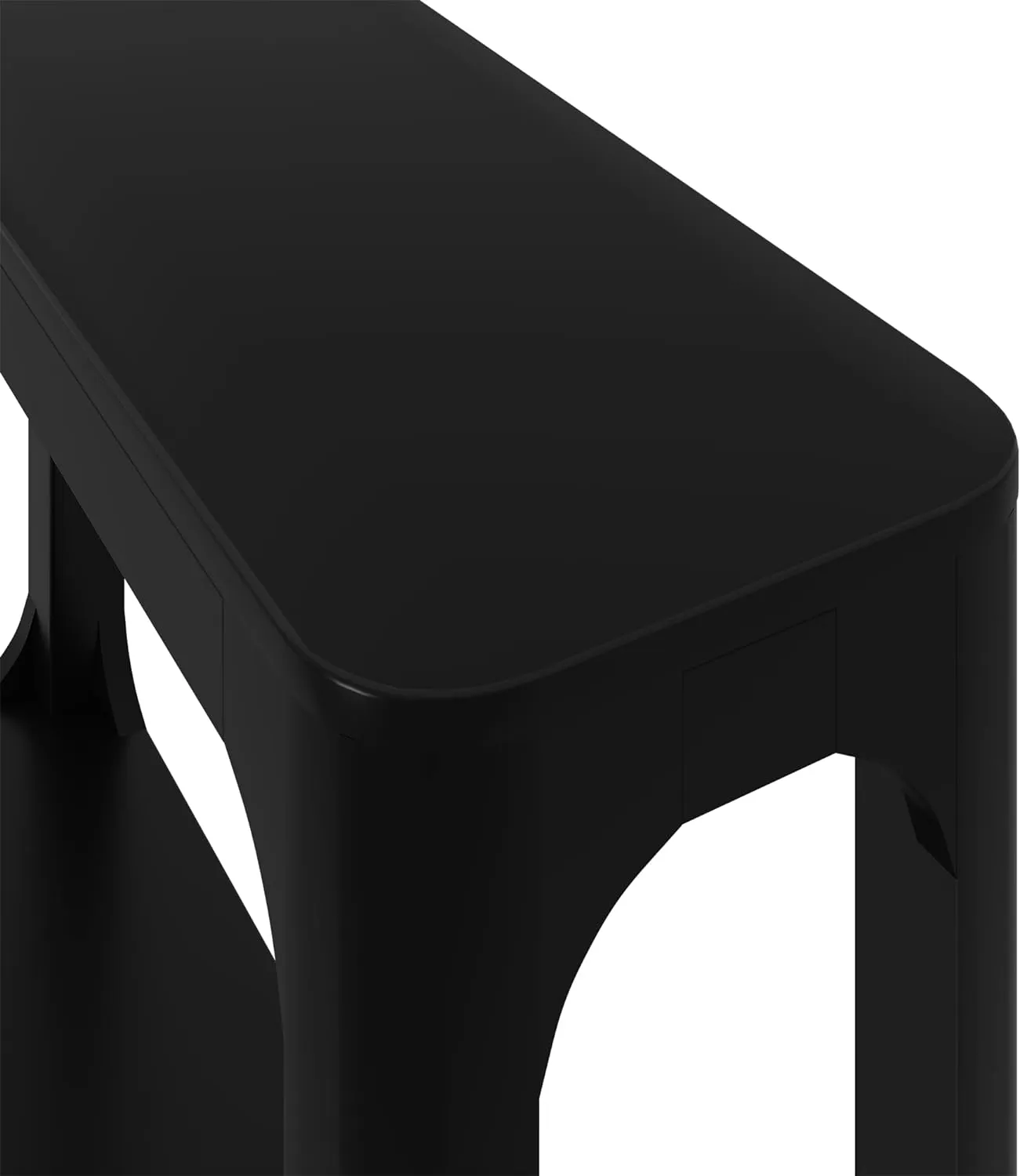 Rounded Edge Console Table in Black (46")