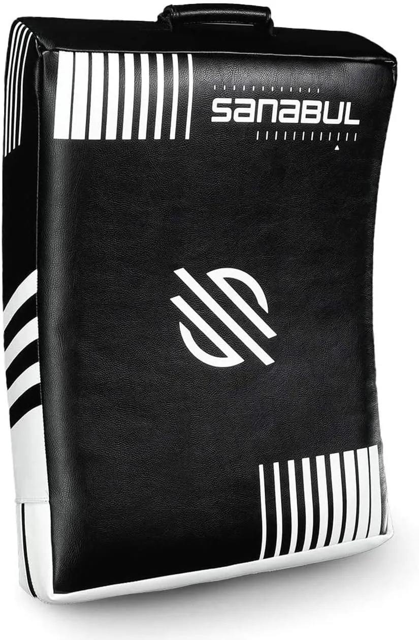 Sanabul Lab Series Striking Shield Black/White Standard Size For Punch Kicks - open_box