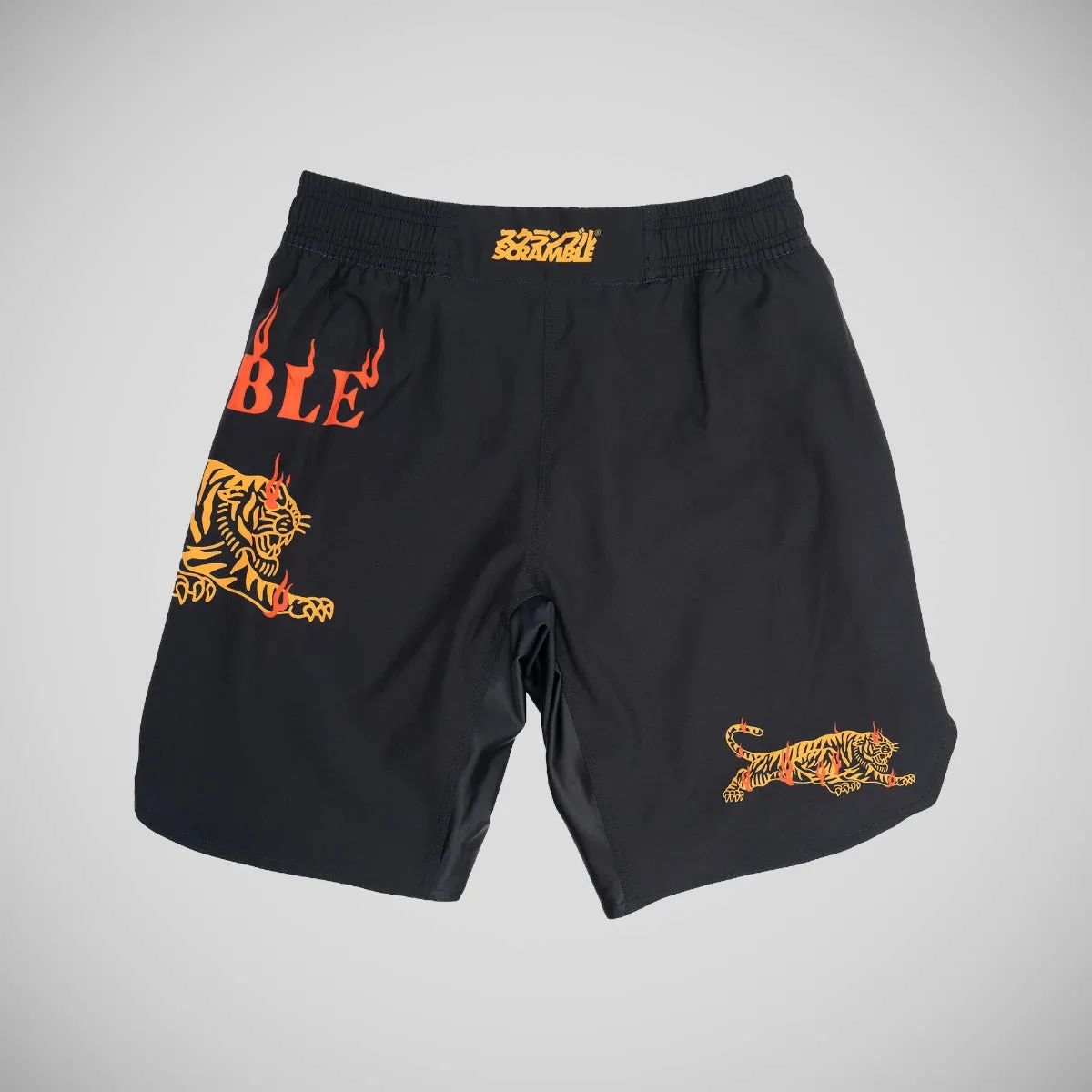Scramble Burning Tiger Grappling Shorts - Black/Orange