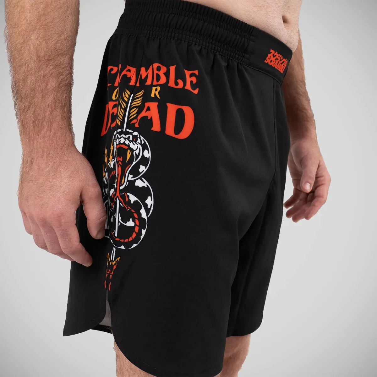Scramble or Dead Grappling Shorts - Black/Orange