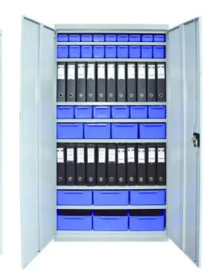 Shelving systems for Warehouse Bins with Doors-Light grey