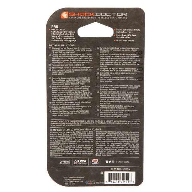 SHOCK DOCTOR GEL MAX BLUEBERRY FLAVOR FUSION MOUTHGUARD
