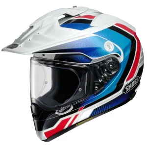 Shoei Hornet X2 Motorcycle Dual Sport Helmet - Sovereign White/Red/Blu