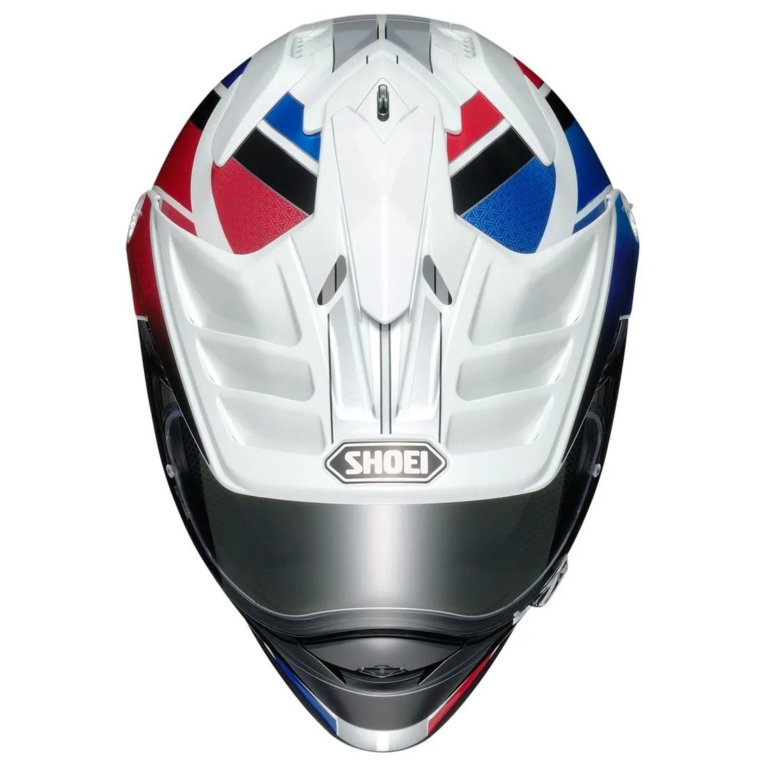 Shoei Hornet X2 Motorcycle Dual Sport Helmet - Sovereign White/Red/Blu