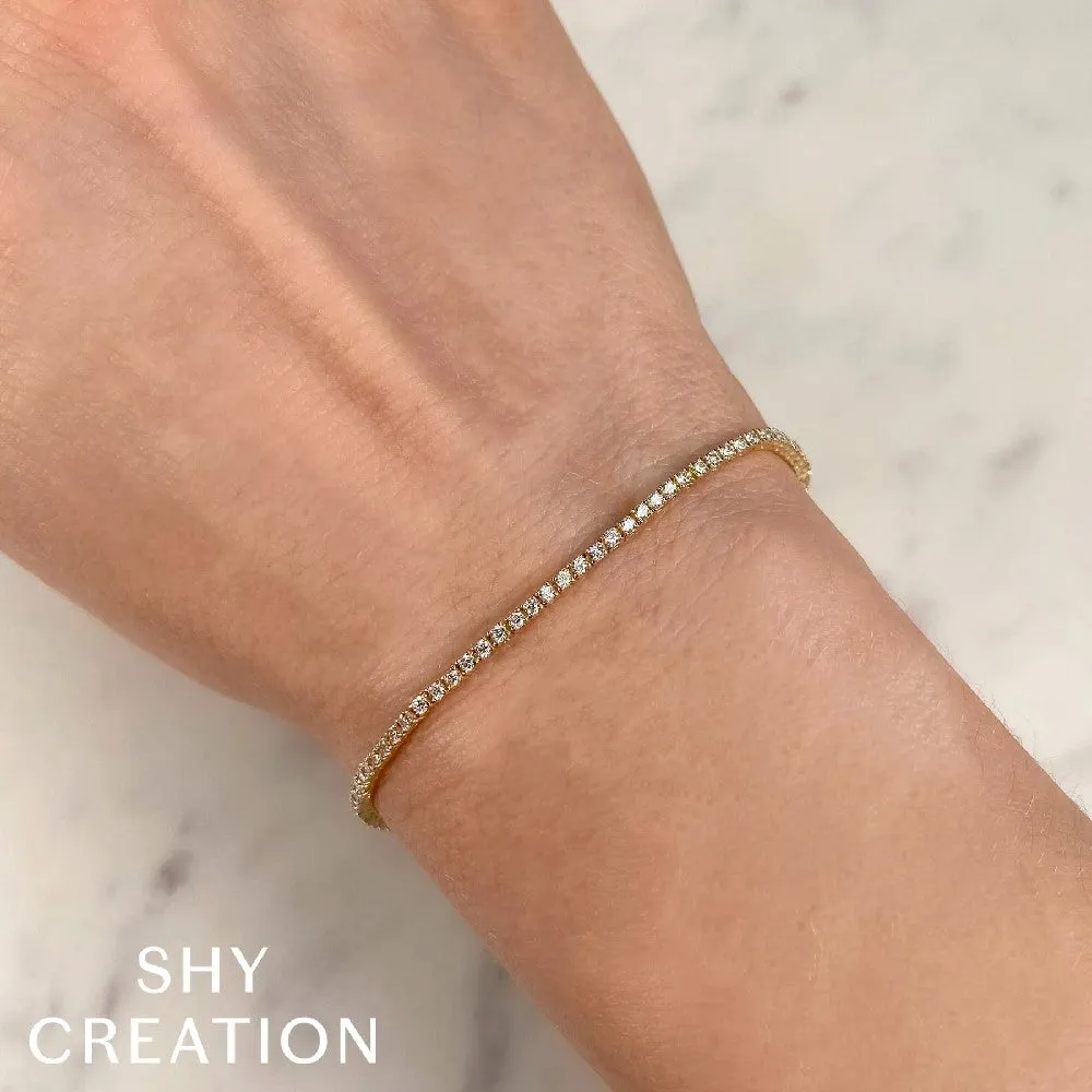 Shy Creation Thin Diamond Tennis Bracelet