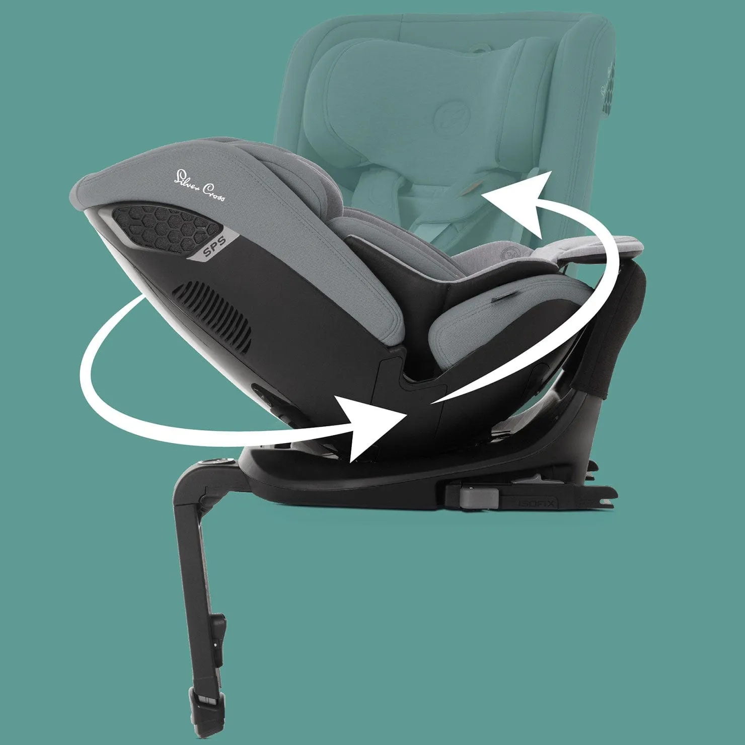 Silver Cross Motion 2 All Size 360 Car Seat in Glacier