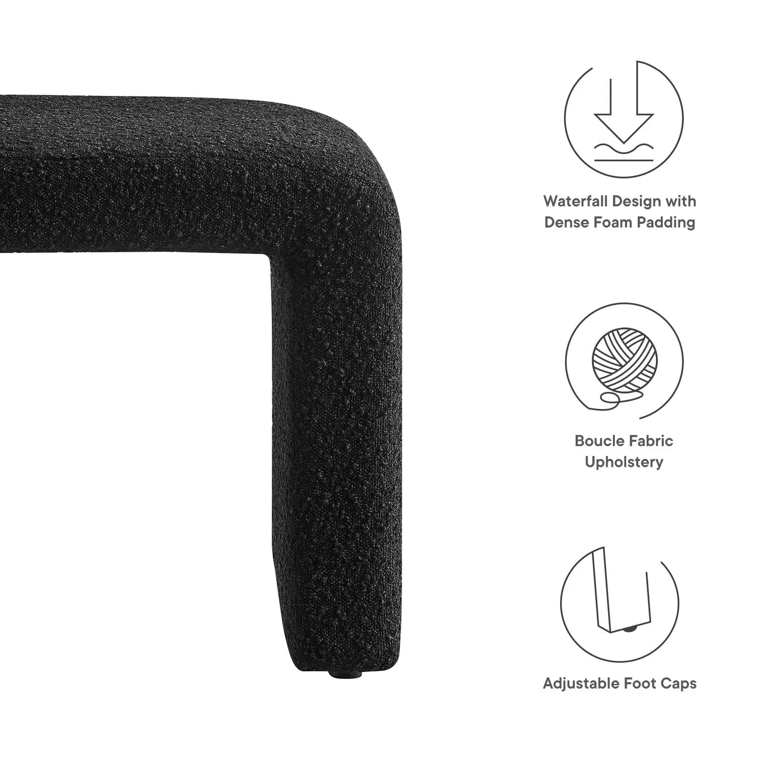 SIMBA BOUCLE FABRIC WATERFALL STOOL