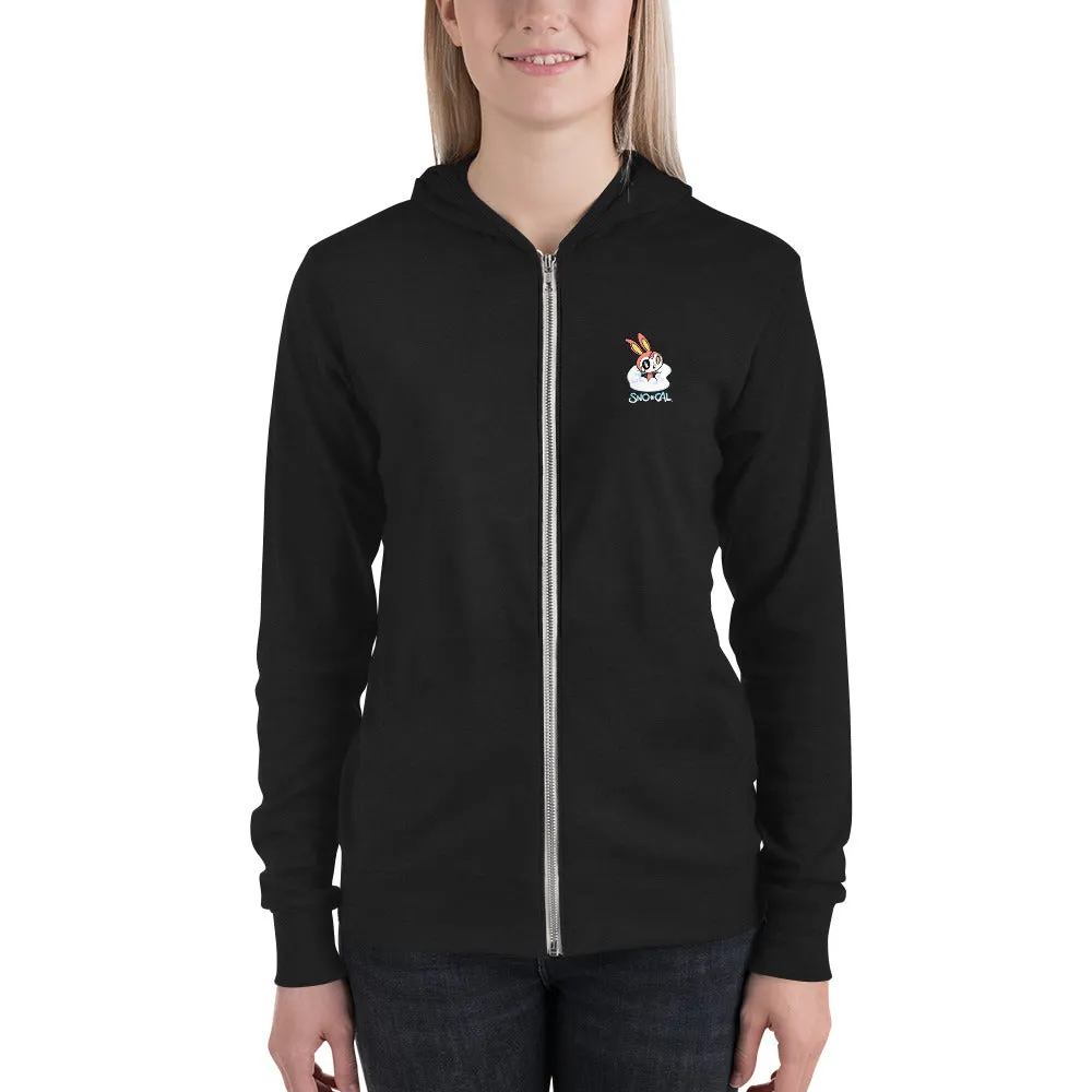 SnoBunny light zip hoodie
