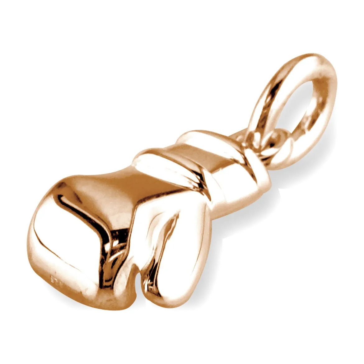 Solid Boxing Glove Charm in 14k Pink (Rose) Gold