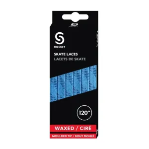 Source for Sports Waxed Hockey Skate Laces - Electric Blue / Navy