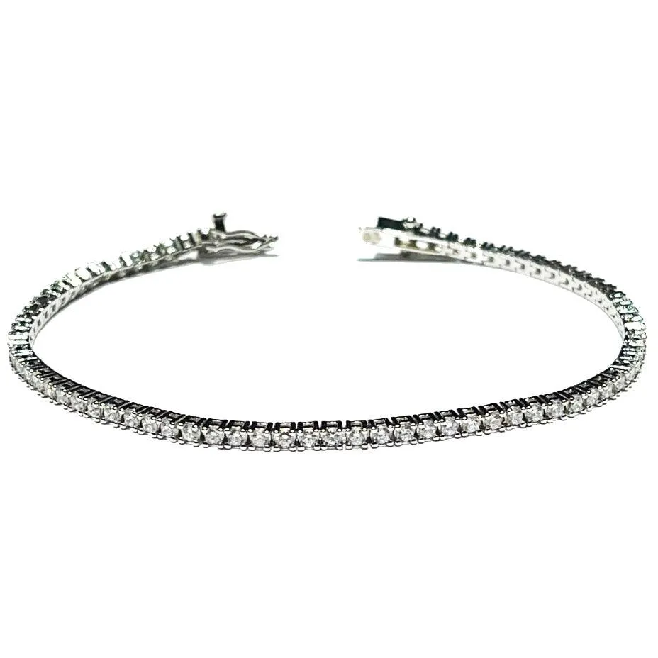 Sovereigns Silver Tennis Bracelet 925 Zirconi J7683