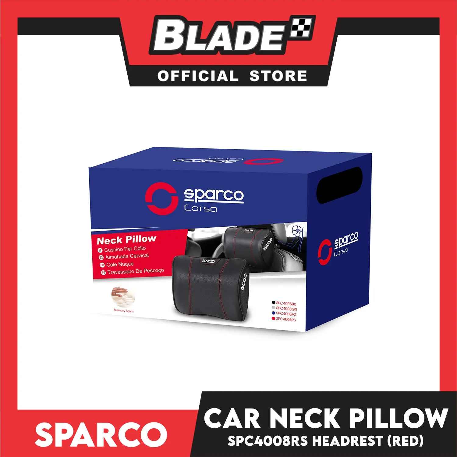 Sparco Corsa Neck Pillow SPC4008RS (Red)