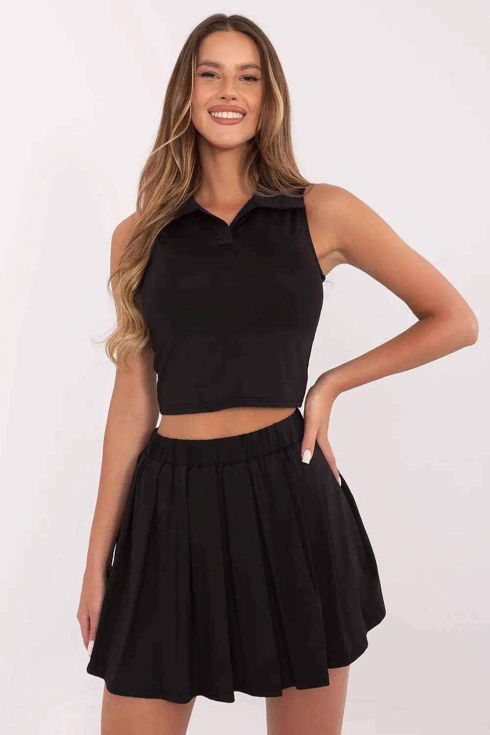 Sporty tennis-style women's skirt set