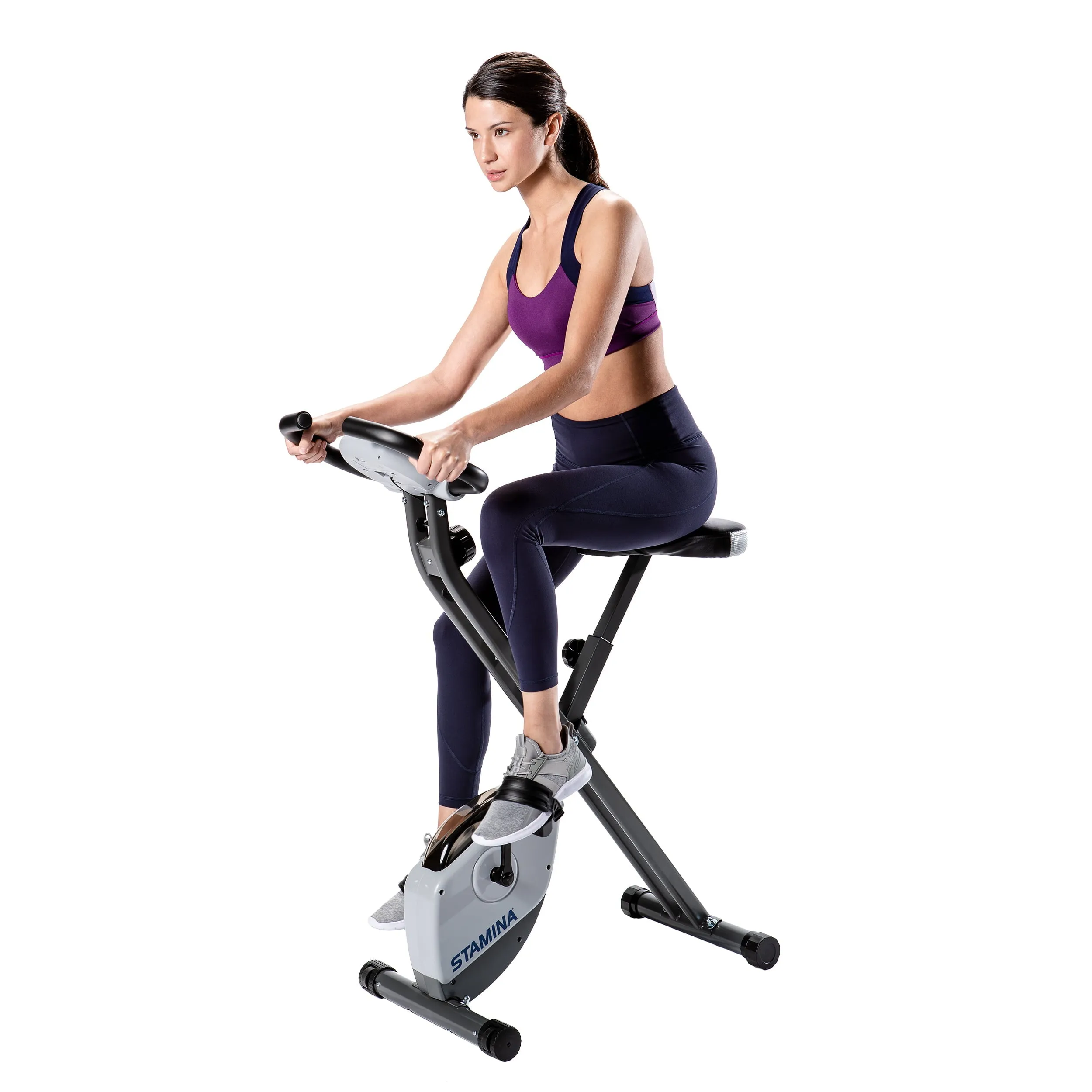 Stamina Cardio Exercise Bike with Heart Rate Sensors and Extra Wide Padded Seat