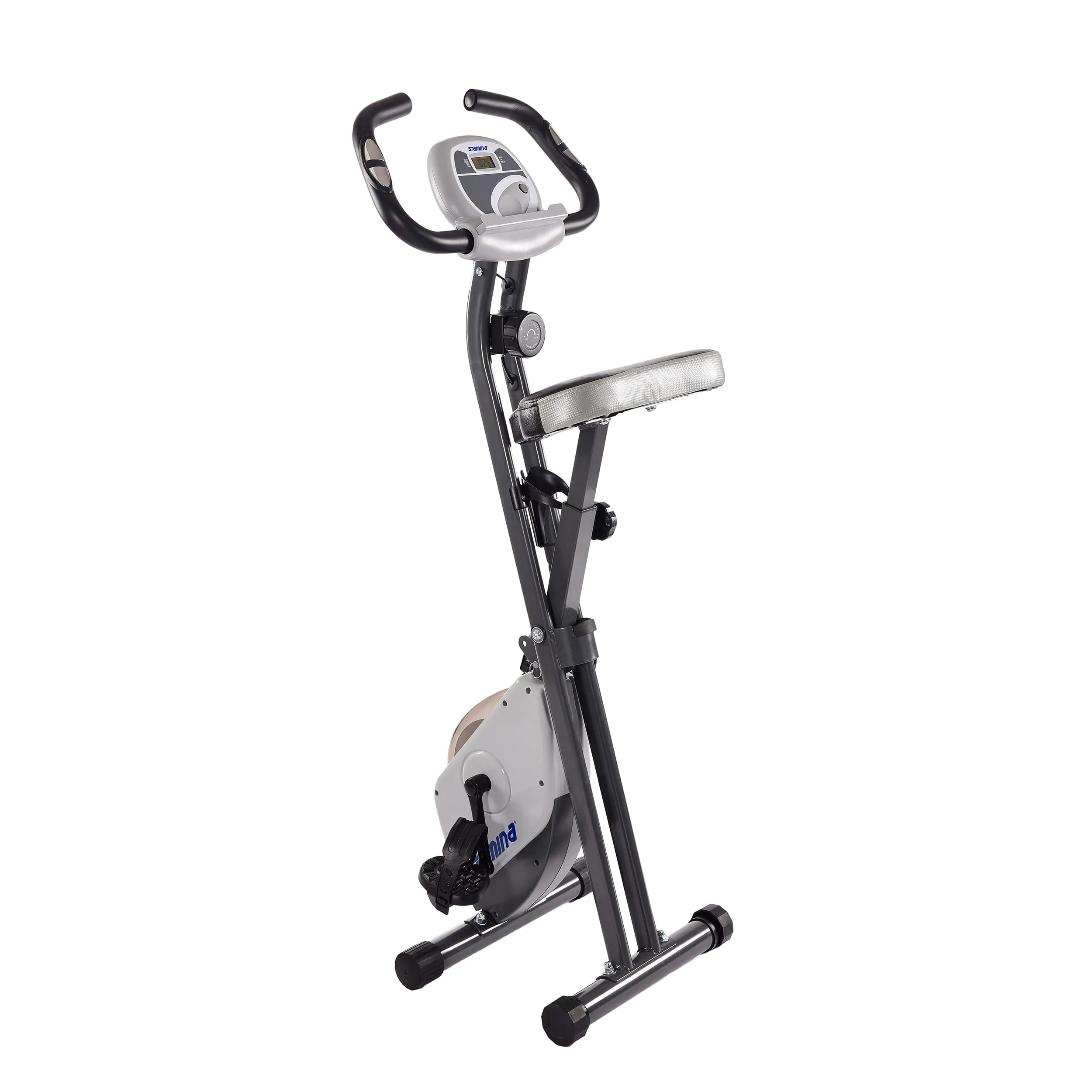 Stamina Cardio Exercise Bike with Heart Rate Sensors and Extra Wide Padded Seat