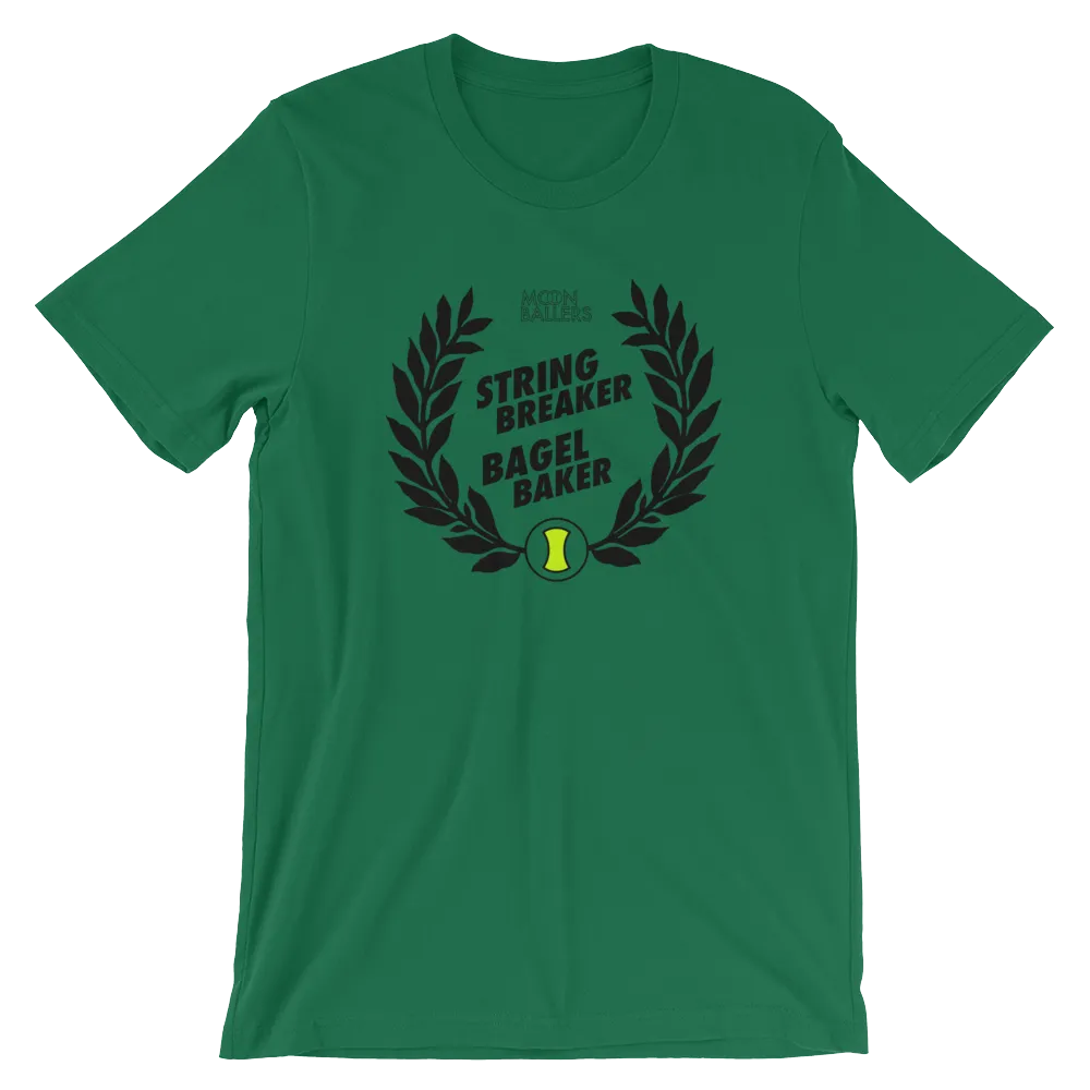 String Breaker Bagel Baker - Short-Sleeve Unisex Tennis T-Shirt