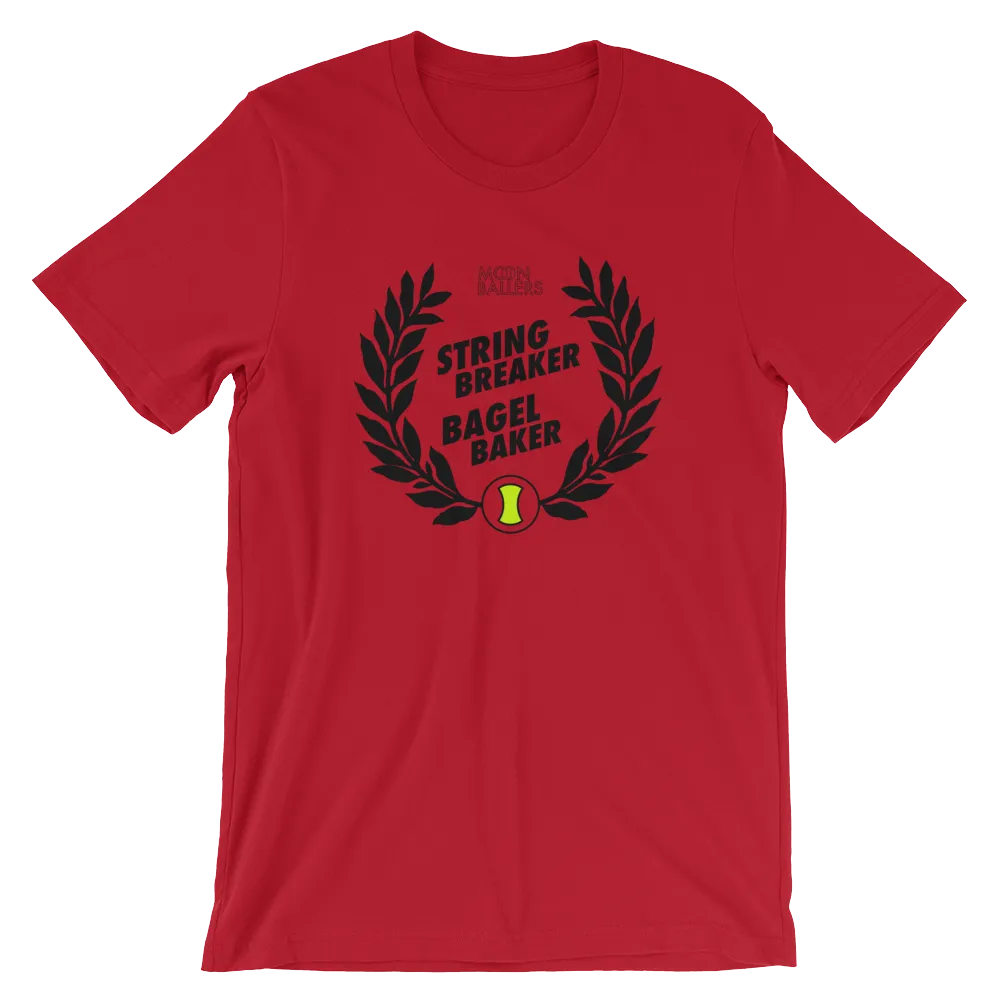String Breaker Bagel Baker - Short-Sleeve Unisex Tennis T-Shirt